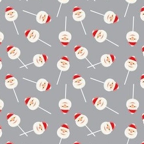 (small scale) Santa Lollipops - Christmas Candy Suckers - grey - LAD22