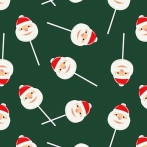 Santa Lollipops - Christmas Candy Suckers - dark green - LAD22
