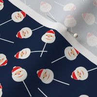 (small scale) Santa Lollipops - Christmas Candy Suckers - navy - LAD22
