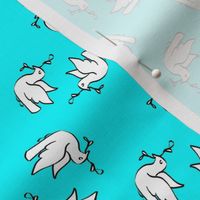 Doves for Peace on Turquoise Blue