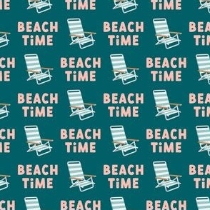 Beach Time - peach on teal - beach chairs - LAD20