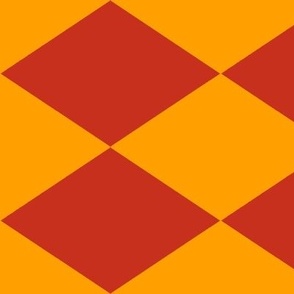 Extra Large Harlequin Check in Red and Gold