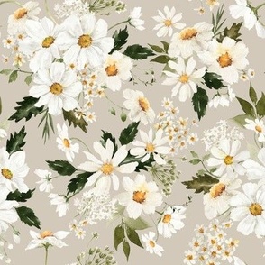 Daisy Floral / Greige