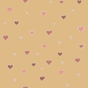 Sweet Hearts // Butter Background // Medium Scale // 7"