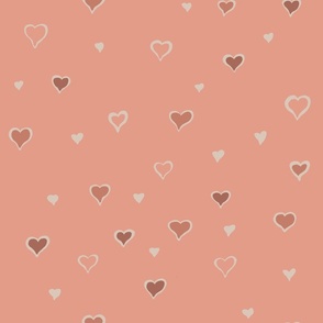 Sweet Hearts //  Pink Background // Large Scale // 18"