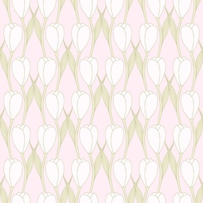 Art Nouveau Tulip wallpaper scale in soft pink by Pippa Shaw
