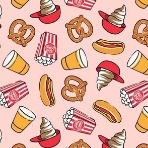 baseball concessions - beer/ice cream/pretzel/popcorn - pink - LAD22