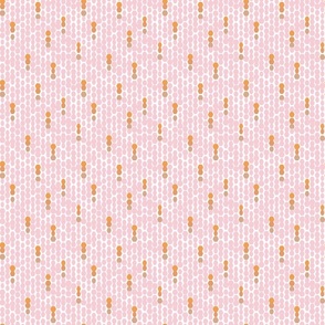 Modern Hexagon Geometric Warm Neutrals on Blush Pink