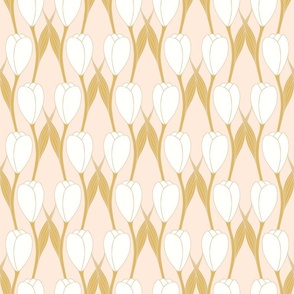 Art Nouveau Tulip wallpaper scale in blush gold by Pippa Shaw