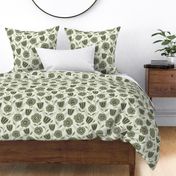 Willow Botanical Neutral - Mod | Textured - Green | medium scale ©designsbyroochita