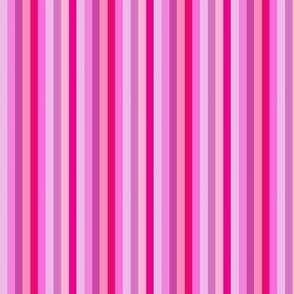 Stripes in hot pink or violet , lilac and magenta 