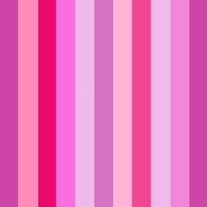 Stripes in hot pink or violet , lilac and magenta 