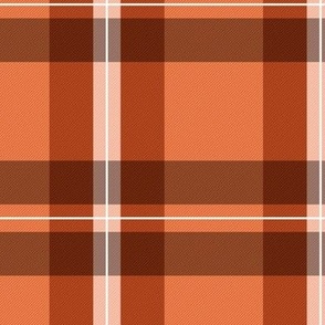 Traditional plaid design for autumn gingham check design in stone red orange 