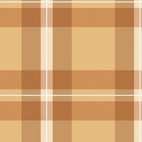 Traditional plaid design for autumn gingham check design in neutral ochre brown 