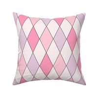 Harlequin Diamond Argyle Spring Pattern - purple pink blush