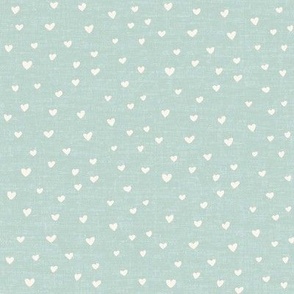 Tiny Hearts Cream Soft Teal_Iveta Abolina