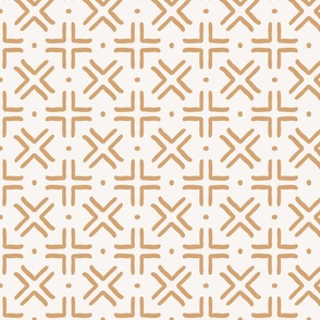 Criss cross mud cloth - cream and gold - Jumbo