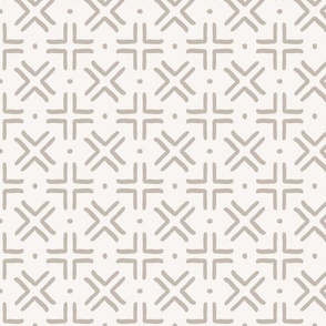 Criss cross mud cloth - cream and stone - jumbo