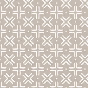 Criss cross mud cloth - stone and cream - jumbo