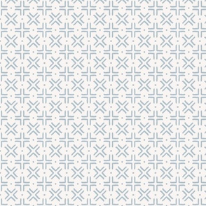 Criss cross mud cloth - cream and sky blue - regular