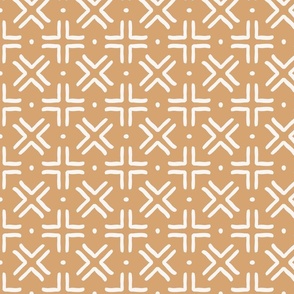 Criss cross mud cloth - sunset and cream - jumbo