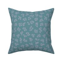 Purple flowers pattern with teal background {medium}