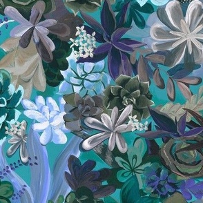 Everlasting Possibilities Succulent Garden in blue {medium}