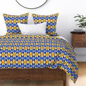 Striped Argyle Plaid in Blue and Gold