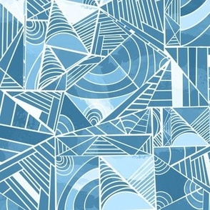 Colorful Lines and Shapes - Light Blue