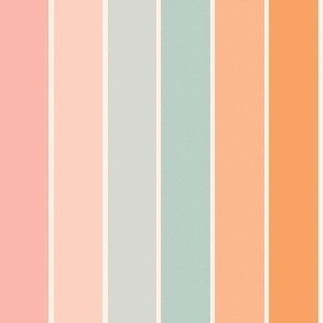 Boho Stripes 8x8 Vertical Stripes Striped Pink, Peachy And Baby Blue