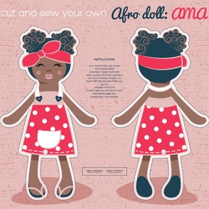 Yard scale 42x36 inches // Cut and sew you own Afro Doll: Ama