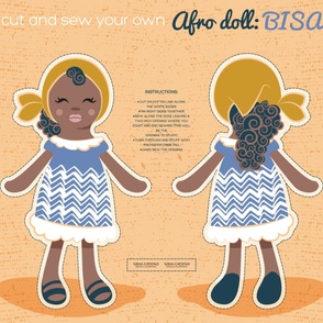 Yard scale 42x36 inches // Cut and sew you own Afro Doll: Bisa
