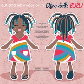 Yard scale 42x36 inches // Cut and sew you own Afro Doll: Lulu