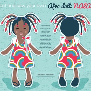 Yard scale 42x36 inches // Cut and sew you own Afro Doll: Nala