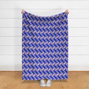 Striped Chevron Argyle Plaid in Blue and Gray