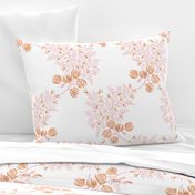 Custom Pink Orange On white EMMA FLORAL TOSS