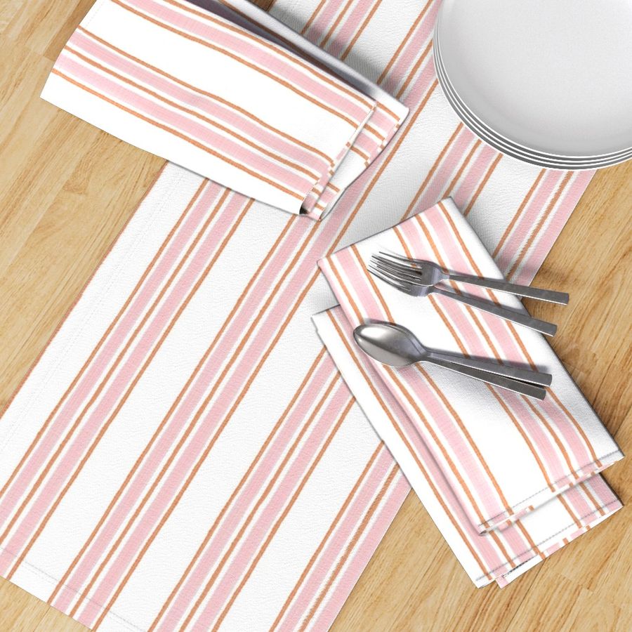 Pink and Orange Anderson Stripe on white