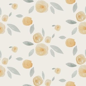 Yellow Watercolor Florals 