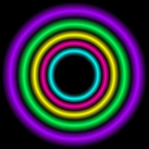 Op Art Multicolor Neon Rings Large