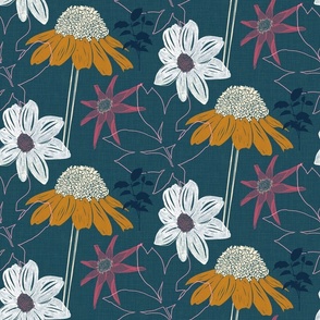 Vintage Botanicals Large Scale - Dark Teal