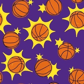 Basketball Burst on Purple
