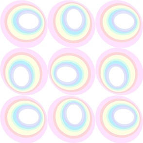 Rainbow Circles on White - Large