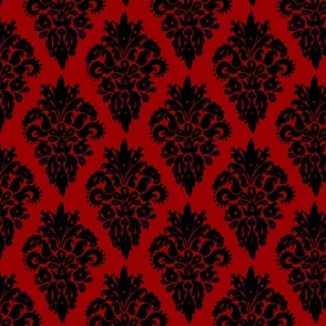 Red and Black Damask Pattern