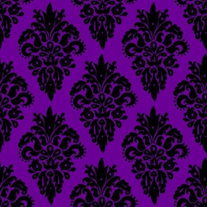 Purple and Black Classic Damask Pattern