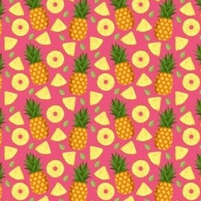 pineapples on pink (Medium)
