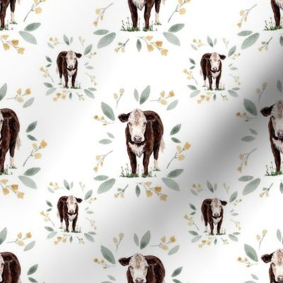 Floral Hereford Cow White