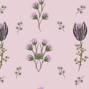 Lavender florals on pink