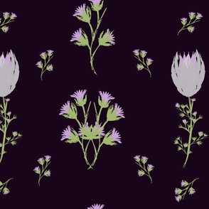 black back lavender florals