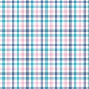 Plain Blue and Pink Gingham - 1/4 inch (approx.)