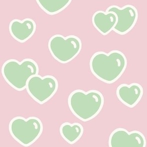 Shiny Hearts - green